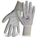 Boss Gray Ghost GeneralPurpose Gloves, L, Knit Wrist Cuff, Polyurethane Coating, PVC Glove, Gray 3000L